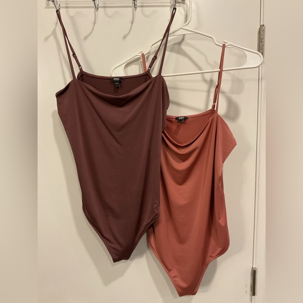 Express Burgundy and Dusty Rose Bodysuit Duo